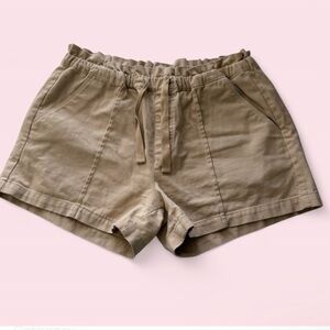 Toad&Co Molera Women’s Pull-On Shorts Medium Khaki Organic Cotton Minimalist
